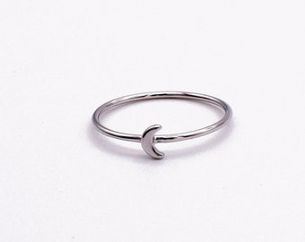 Silber Mond Ring - Winziger Mond Ring - MinimalEr Sterling Silber Ring - zierliche Ringe - Halbmond Ring - Kleiner Mond Ring - Minimalistische Schmuckstücke