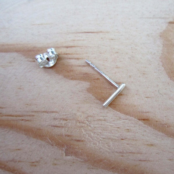 Einzelne Linie Ohrring - Silber kleine Bar Ohrstecker - übereinstimmende Ohrstecker - kleine Linie Ohrringe - minimale Ohrringe - minimale einzelne Ohrring