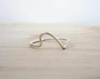 Welle Silber Ring - Ripple Ring - Schlichter Silberring - MinimalEr Ring - Sterling Silber zierliche Ring