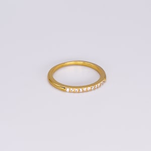 Silver CZ Ring - Zirconia Stack Ring - Golden Dainty Ring - Minimal Stacking Ring - CZ Band Ring - Minimalist Jewelry - Gold Ring with CZ