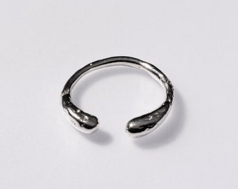 Sterling Silver Ring - Adjustable Ring - Gold Plated Open Ring - Irregular Silver Ring