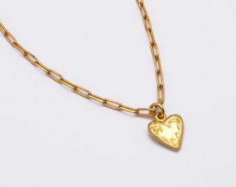 Silber Herz Halskette - Herz Anhänger - Sterling Silber Herz Kette - Herz Anhänger - Love Halskette - 925 Silber Anhänger - Goldenes Herz Choker