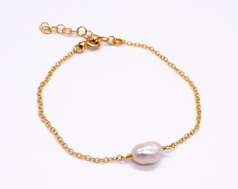 Pearl Bracelet - Silver Pearl Bracelet - Freswater Pearl - Summer Jewelry - Dainty Pearl Bracelet - Golden Pearl Bracelet - Minimal Jewels