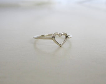 Tiny Heart Ring Chunky Hreat Ring Stackable Ring Heart - Etsy Canada