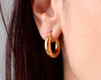 Aros de Oro - Aros de Plata - Aros Bañados en Oro - Aros Medianos - Aros de Plata de Calidad - Aros Gruesos - Joyas de Oro