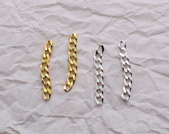 Silver Chain Earrings - Golden Chain Earrings - Chain Dangle Earrings - Link Earrings Sterling Silver - Thick Chain - Gold Link Earrings