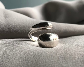 TAUSERT Ring - Silber verstellbarer Ring - Silber offener Ring - Silber Statement Ring - zeitgenössischen Schmuck - Silber große Ring - einzigartige Ring