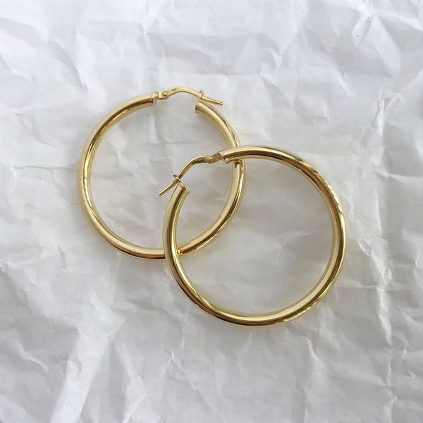 Golden Hoop Earrings - Silver Hoop Earrings - Gold Plated Hoops - Small Hoop Earrings - Big Hoop Earrings - Silver Quality Hoops - Gold Hoop