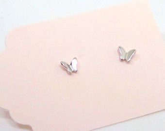 Silver Butterfly Stud Earrings - Tiny Butterfly Earrings - Sterling Silver Earrings - Insect Studs - Butterfly Studs - Small Butterflies