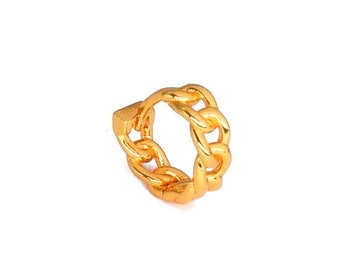 Link Creolen - goldene Kette Ohrringe - kleine Link Reifen - kleine Creolen - Sleeper Ohrringe - kubanische Kette Creolen - Link Huggie Reifen