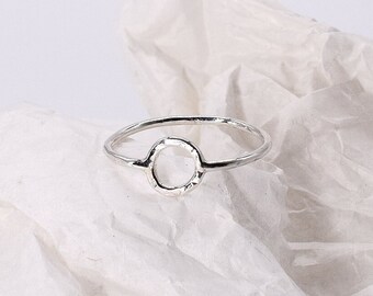 Irregular Circle Ring - Minimal Silver Ring - Gold Plated Ring - Minimalistic Ring Sterling Silver - Dainty Ring - Circle Golden Ring