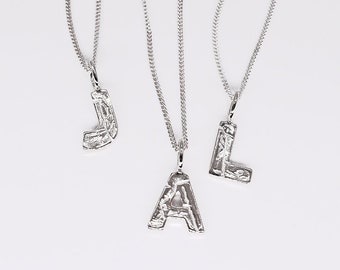 Collier Initial Argent - Collier Nom Personnalisé - Collier Lettre - Pendentif Initial - Pendentif Lettre Or - Cadeau Anniversaire, Lettre Charme