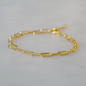 Link Chain Bracelet - Paper Clip Bracelet - Silver Chain Bracelet - Golden Paper Clip Chain - Gold Chain Bracelet - Trendy Chain Bracelet