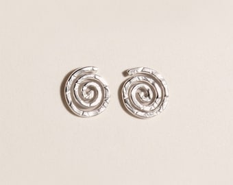 Silver Spiral Earrings - Spiral stud earrings - Circle Earrings - Minimal Stud Earrings - Original earrings - Golden Spiral Earrings