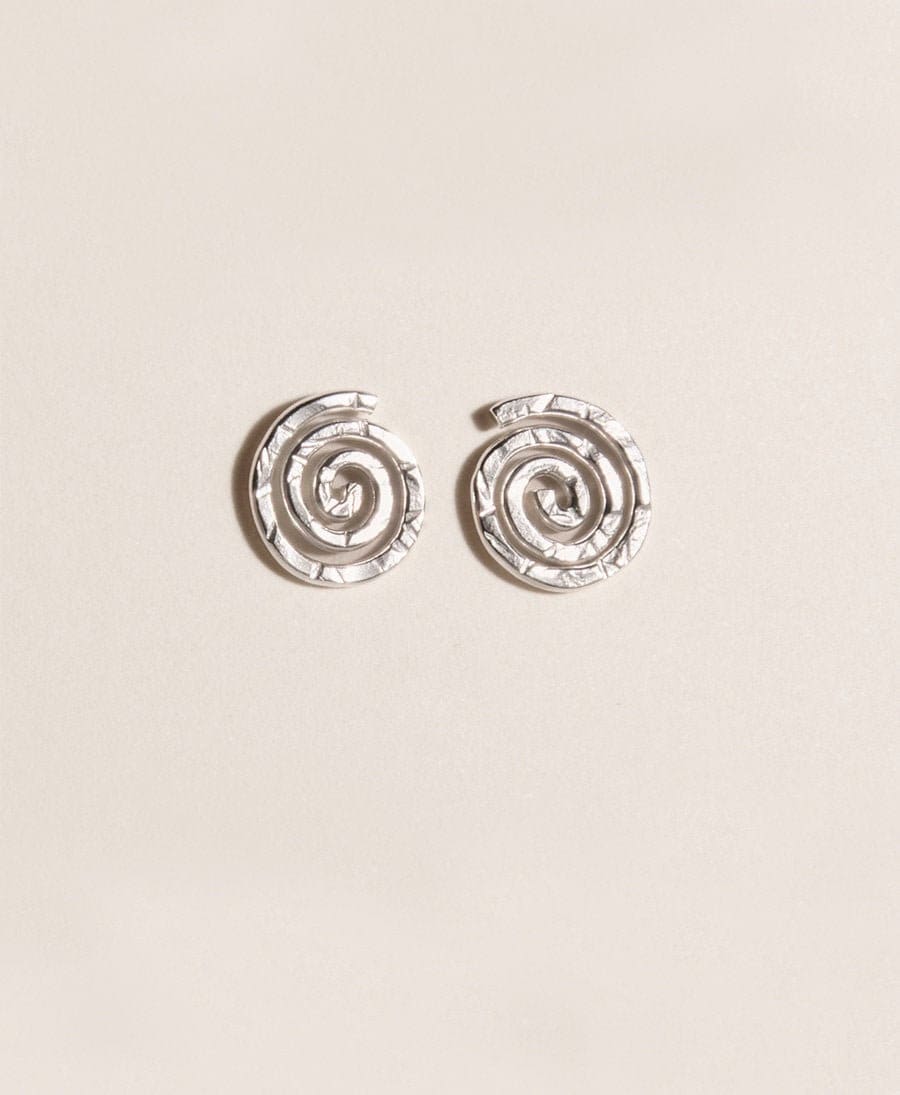 Silver Spiral Earrings - Spiral stud earrings - Circle Earrings - Minimal Stud Earrings - Original earrings - Golden Spiral Earrings