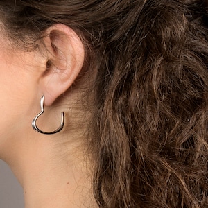Silver Heart Hoops - Heart Hoop Earrings - Big Heart Earrings - Sterling Silver Heart Jewelry - Valentine&#39;s Earrings - Love Jewels
