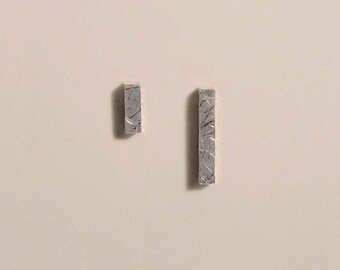 Asymmetriska örhängen - Silverörhängen - Gyllene mismatchade örhängen - Förgyllda örhängen - Silver 3D-örhängen