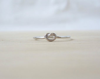 Silver Knot Ring - Minimal Sterling Silver Ring - Knot Simple Ring - Thin Silver Ring - Thin Silver Ring - Cute Knot Ring Sterling Silver