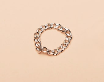 Curb Chain Ring - Silver Link Ring - Thick Chain Ring - Minimal Ring - Gold Link Ring - Cuban Link Ring - Cuban Chain Ring - Stackable Ring