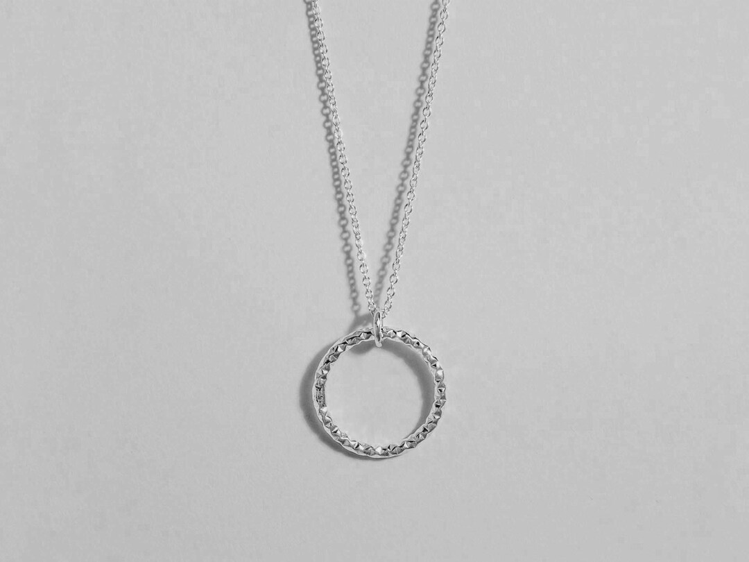 Silver Circle Necklace LIZ Necklace Gold Plated Circle Necklace Dainty