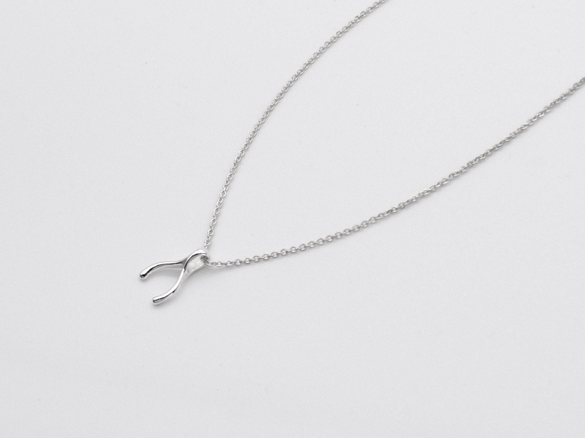 Wishbone Sterling Silver Necklace for Charity Sterling Silver Charm on  Sterling Silver Chain - Etsy