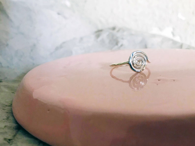 Silver Spiral Ring Minimal Ring Dainty Ring Sterling Silver Ring Irregular Ring Ancient Greek Jewelry Circle Ring