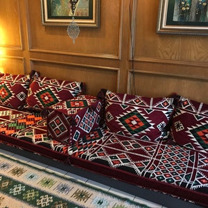 Arabesque Borgoña Árabe Diwan Majlis Jalsa Piso Sofá asientos | Etsy