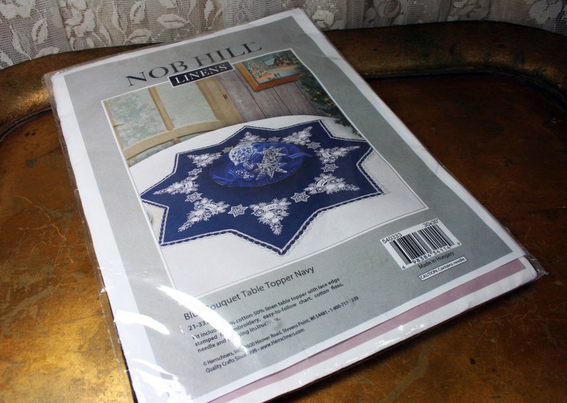 European Embroidery Sewing Kit Table Top Embroidery Kit Nob Hill Linens Sewing Kit Vintage Embroidery Kit Table Linen