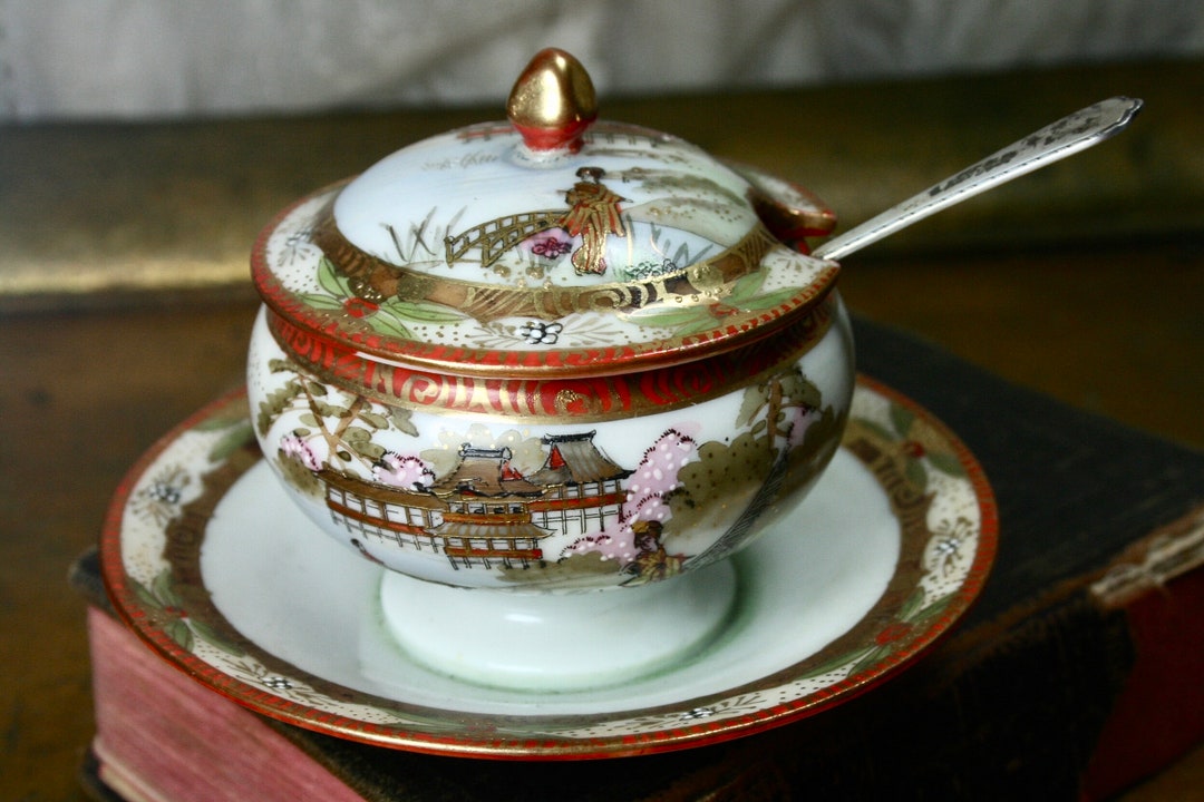 Vintage Condiment Server, Nippon Moriage Condiment Dish, Porcelain