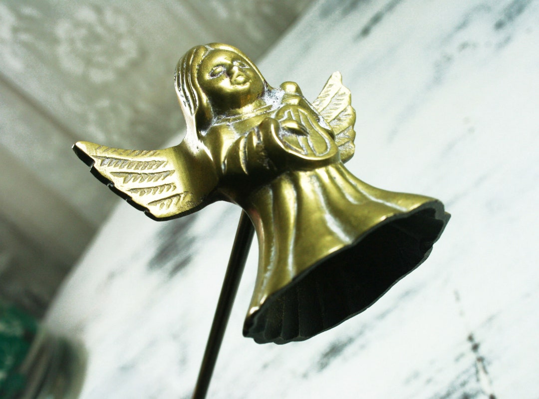 Vintage Brass Angel Candle Snuffer Removable Wand Angel Etsy