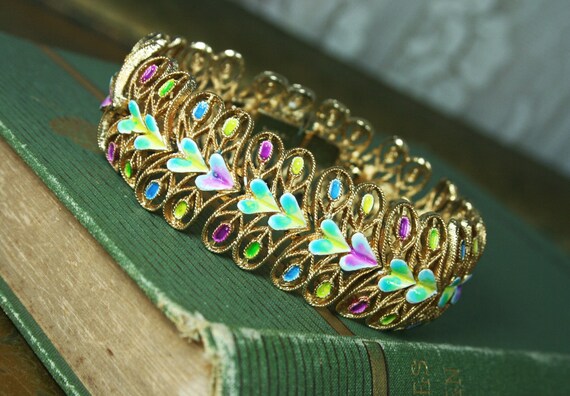 Rare Vintage Vendome Enamel Bracelet Vendome Jewelry Vendome