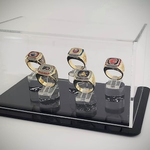 5 Ring Vitrine für Sammlerringe, Meisterschaftsringe oder andere Ringe
