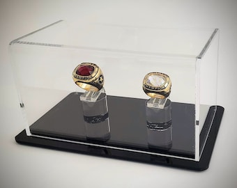 2 Ring Display Case for Collectors Rings, Championship Rings or Other Rings
