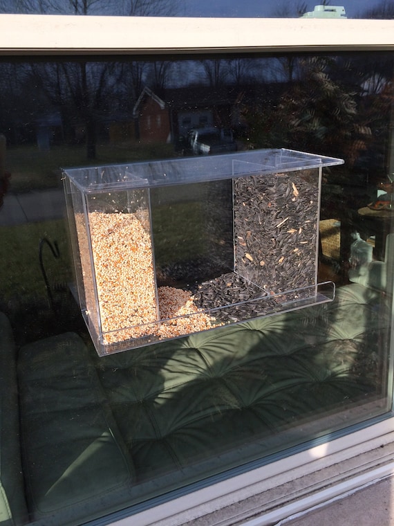 Clear Acrylic Window Mount Bird Feeder See Thru Window Mount Etsy