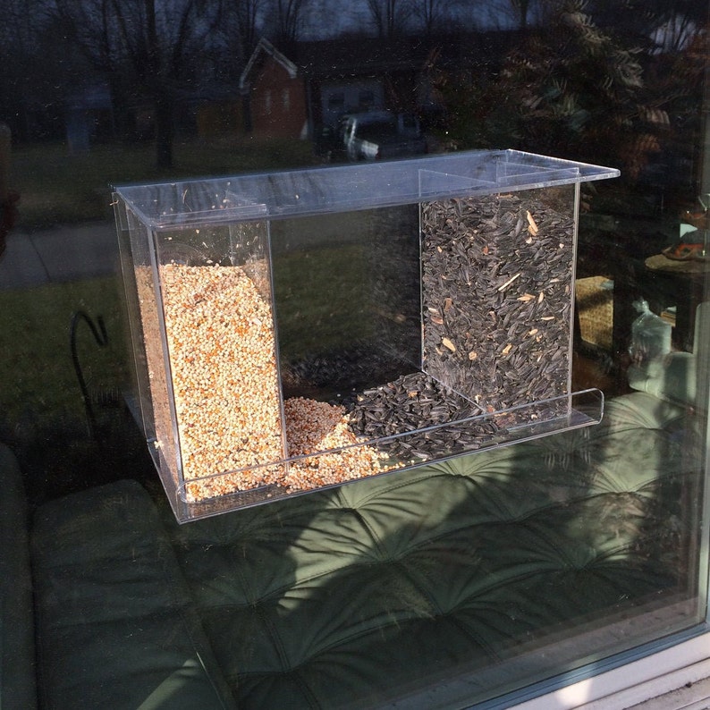 Clear Acrylic Window Mount Bird Feeder See Thru Window Mount Etsy