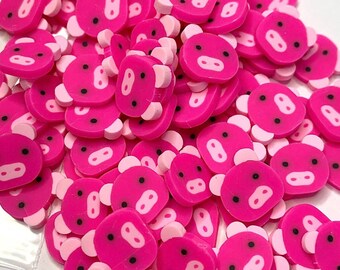 Pink Pig Animal Nail Art 3D Craft Decal | Nail Art Supplies | Craft | Nail Art Tools | Polymer Clay | Decal Pig Slices Decoration Resin
