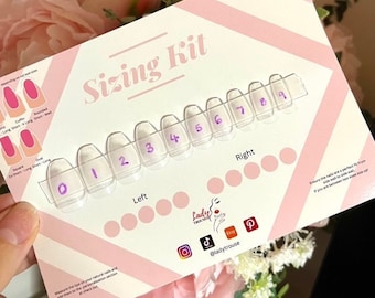 Sizing Kit for Press on Nails Lady Trouse, Press on Nails, Stick on Nails, Coffin, Almond, Rounded, Oval, Square