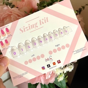 Sizing Kit for Press on Nails Lady Trouse, Press on Nails, Stick on Nails, Coffin, Almond, Rounded, Oval, Square