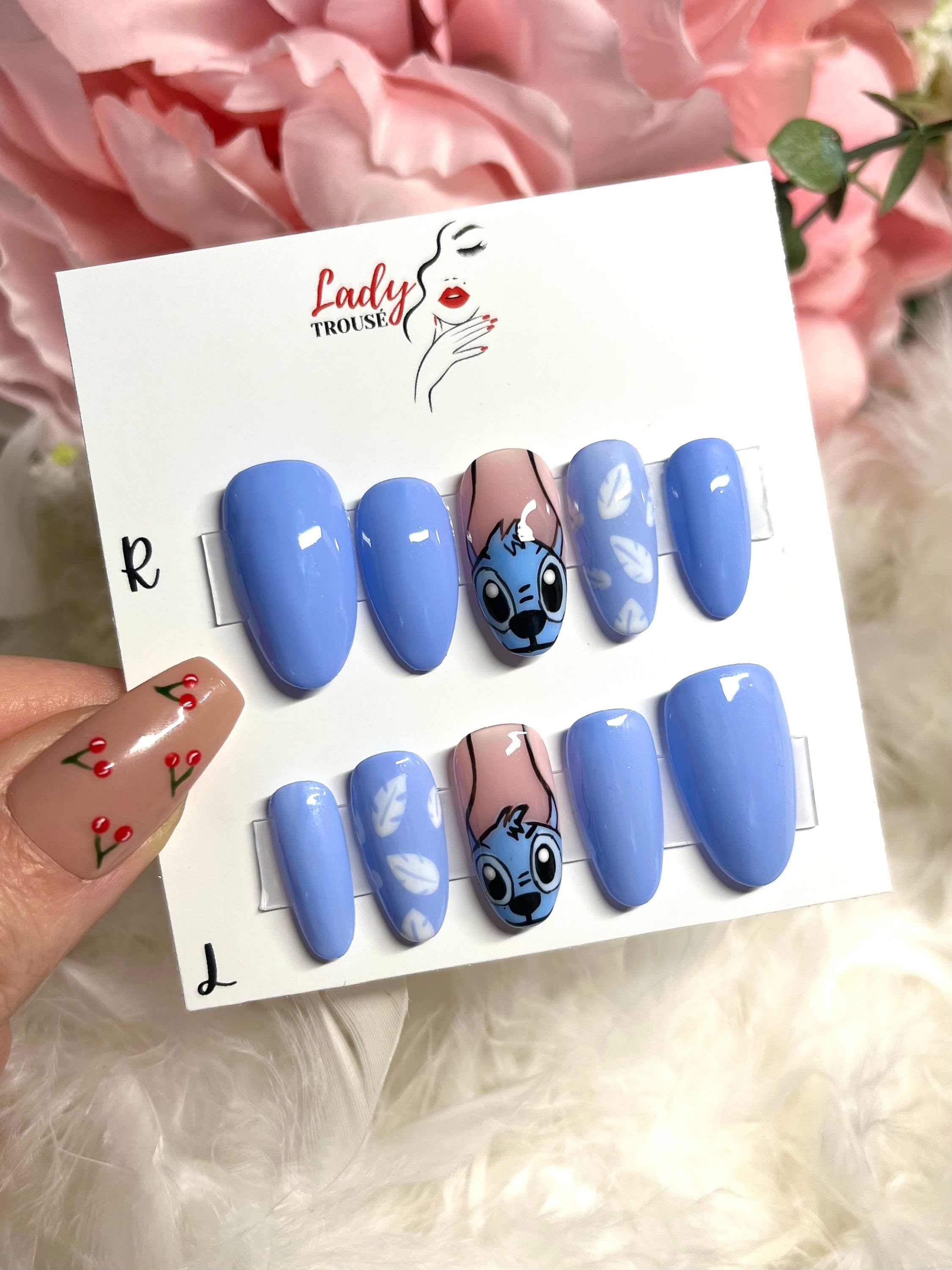Disney Stitch Stick on Nails Disney Nails Disney Press on - Etsy UK