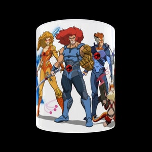 Thundercats Characters mug lion o Cheetara Liono Panthera Snarf Cartoon 1980s 11oz Ceramic Coffee, Tea Mug Boxed