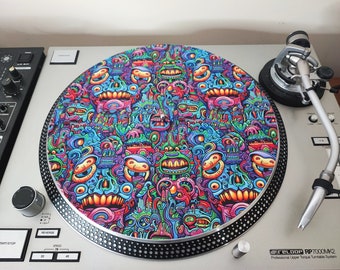 Psychedelic Art 12" Slipmat For Hi-Fi or DJ Turntable 12 Inch Psy-trance  Slipmat Trippy slipmat