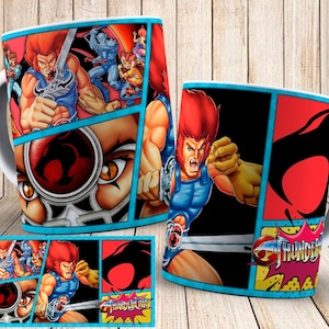 Thundercats Characters mug lion o Cheetara Liono Panthera Snarf Cartoon 1980s 11oz Ceramic Coffee, Tea Mug Boxed