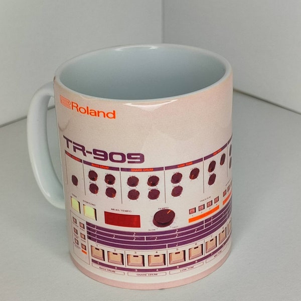 Roland TR-909 TR909 drum Rhythm composer Music studio, producer,  synthesizer mug Gift cup