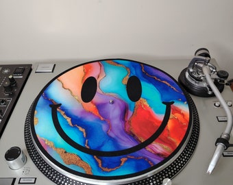 Acid house rave smiley face slipmat 12" For HiFi or DJ Turntable 12" Old Skool Flyers Slipmat