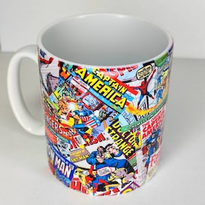 Superhero Comic Book Mug: 11oz Ceramic Coffee Cup