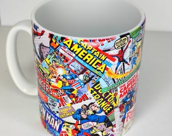 Superhero Comic Book Mug: 11oz Ceramic Coffee Cup