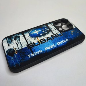 Subaru iPhone 14 Pro Max Case: Black Rubber, Moto GP Design