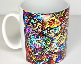 Personaggi Disney in vetro colorato Principessa Ariel, Pocahontas, Dumbo Biancaneve, Cenerentola, il re leone, Tazza, Compleanno, Regalo di Natale,