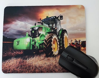 John Deere Green Tractor Mousepad: Farmhouse Desk Decor