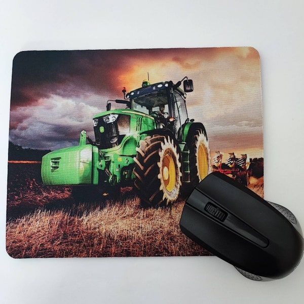 John Deere Green farm tractor mousepad Mouse mat mouse pad 5mm thick 22cm X 18cm